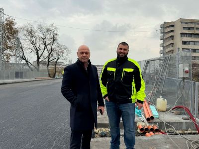 Кметът Костадин Димитров инспектира асфалтирането на Бетонния мост