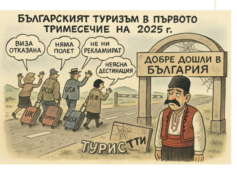 Спад на туристите от трети страни с над 35% според НСИ
