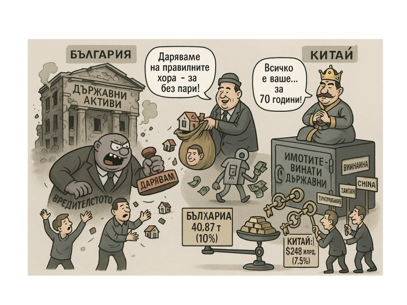 Какво направихме в България и какво в Китай с държавните активи през Август