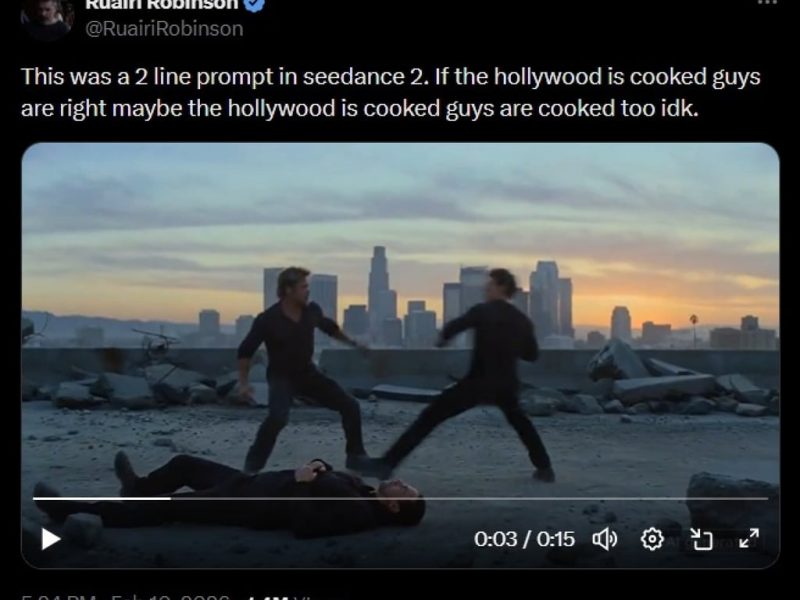 Холивуд, разтърсен от видео на бой между Брад Пит и Том Круз, направено с китайски AI: „Край за нас“